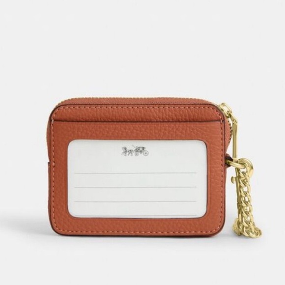 Coach Orange Card Holder with Space Design - Picture 4 of 4